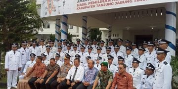Pelantikan kepala desa terpilih di Kabupaten Tanjab Timur tahun 2022. [Foto Misbah]