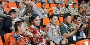 Kapolda Jambi terlihat menghadiri Rakornas Kepala Daerah dan Fokopimda se-Indonesia, Selasa (17/1/2023). [Foto Humas Polda Jambi]