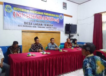 Musrenbang Desa Lagan Tengah, Kecamatan Geragai, Tanjab Timur, Kamia (19/1/2023). [Foto Misbah]