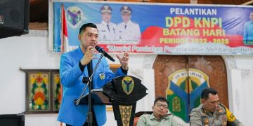 Iqbal Linus pada pelantikan DPD KNPI Batanghari periode 2022-2025. [dok KNPI]