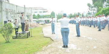 Upacara Bendera SMKN 3 Kota Jambi, Senin (6/2/2023). [dok Humas Polda Jambi]