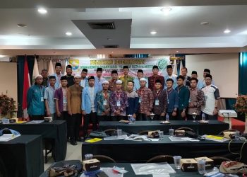 Acara pelatihan kepemimpinan manajemen organisasi pemuda remaja masjid yang diselenggarakan BKPRMI Jambi, Sabtu (11/2/2023). [Foto Riki]