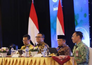 Al Haris pimpin Rakernas APPSI di Ballroom Hotel Novotel, Balikpapan, Kalimantan Timur (Kaltim) 23-24 Februari 2023. [Foto: Diskominfo Provinsi jambi/Richi]