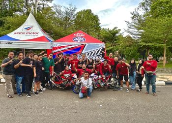IMHJ mendapatkan juara pertama di kelas Herex 200cc dalam ajang Drag Bike Piala Gubernur Jambi, Minggu (26/2/2023). [Foto: Sinsen/Ajeng]