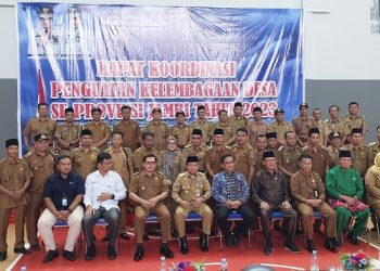 Rapat Koordinasi penguatan kelembagaan desa Se-Provinsi Jambi tahun 2023 bertempat di DEJ Convention Hall di Kota Sungai Penuh, Selasa (28/02/2023). [Foto: Diskominfo Provinsi Jambi]