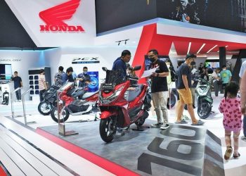 Jajaran Skutik Honda 160cc mencatatkan penjualan hingga 421 unit pada ajang Indonesia International Motor Show (IIMS) 2023. [Foto: AHM]