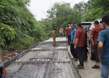Gubernur Al Haris saat meninjau ruas jalan Provinsi Pelawan Batang Asai, Kamis (9/3/2023). [Foto: Jernih/Fey]