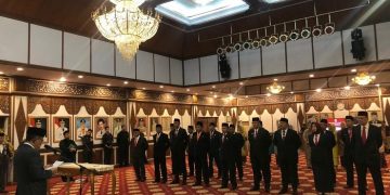 Wagub Abdullah Sani saat melantik 17 Pejabat Tinggi Pratama [Dok. Aurduri.com/Reza]