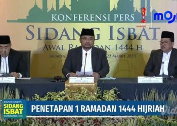 Sidang Isbat digelar secara langsung di kantor Kemenag, Jalan MH Thamrin, Jakarta Pusat, Rabu (22/3/2023). [Foto: Moji TV]