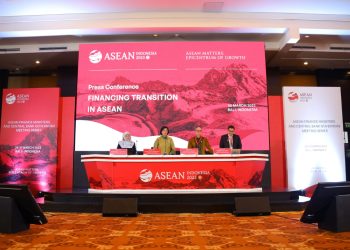 Konferensi pers Financing tranction in Asean di Bali Jumat (31/03/2023) - [Dok. Humas OJK/Greatman Rajab]