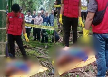 Tim personil Polsek Geragai saat berada dilokasi kejadian, Sabtu (01/04/2023). [Foto: Misbah]