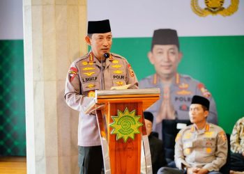 Kapolri, Jenderal Listyo Sigit Prabowo saat menyampaikan sambutan, Sabtu (15/04/2023). [Dok. Div Humas Polri]