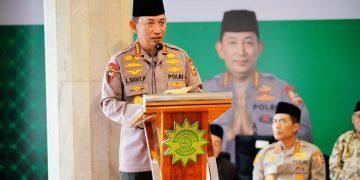 Kapolri, Jenderal Listyo Sigit Prabowo saat menyampaikan sambutan, Sabtu (15/04/2023). [Dok. Div Humas Polri]