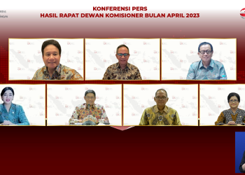 Konferensi Pers Hasil Rapat Dewan Komisioner Bulan April 2023 secara Vitual. [Dok. Humas OJK]