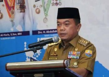 Gubernur Jambj, Al Haris saat menyampaikan sambutan. [Dok. Diskominfo/Erik]