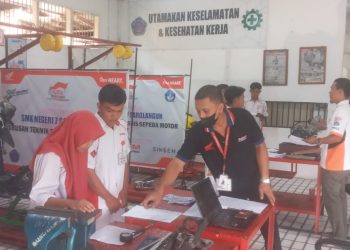 Pelaksanaan UKK Mandiri Honda di SMK TBSM Binaan Honda, (04/05/2023). [Dok. Sinsen/Ajeng]