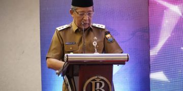 Wagub Abdullah Sani saat menyampaikan kata sambutan pada pembukaan FEKDI 2023, di Swiss-Belhotel Hotel, Senin (08/05/2023). [Foto: Diskominfo/Harun]