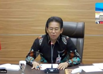 Wakil Ketua KPK RI Johanes Tanak saat memberikan Orasi Anti Korupsi pada Rapimnas dan HUT I PJS, Jumat (12/05/2023). [Dok. PJS]