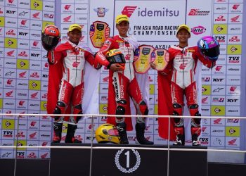 Pebalap AHRT lanjutkan trend dominasi podium di ajang Asia Road Racing Championship (ARRC) kelas Asia Production 250cc (AP250). [Dok. AHM]