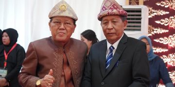 Wagub Sani saat menghadiri Rapat Paripurna Istimewa DPRD dengan agenda Peringatan Hari Jadi Provinsi Sumsel ke-77 di ruang sidang DPRD Provinsi Sumsel, Senin (15/05/2023). [Dok. Diskominfo/Novriansah]