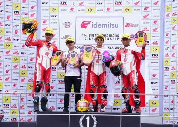 Pebalap Astra Honda meraih podium tertinggi di ARRC Sepang International Circuit pada Sabtu dan Minggu (13-14/5). [Dok. AHM]
