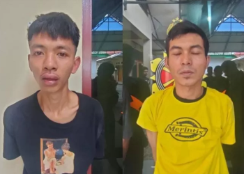 Pelaku pembunuhan, Jauhari dan Aditya Wirapratama. [Foto: Humas Polsek Jelutung]