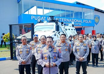 Kapolri, Jenderal Listyo Sigit Prabowo saat memberi keterangan usai acara Rakernis Divisi Hubinter Polri di Serpong Tangerang, Banten, Rabu (31/5/2023). [Dok. Divisi Humas Polri]