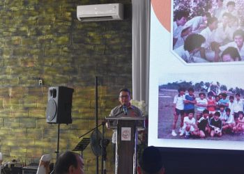 Pangdam II/Swj Mayjen TNI  Hilman Hadi, S.I.P., M.B.A., M.Han.,  Hadiri Pelantikan Pengurus IKA SMAN 3 Kota Jambi Periode 2023 – 2026 di EV Garden (UKA) Paal Merah Kota Jambi, Sabtu (10/06/2023).  [Foto: Penrem 042/Gapu]