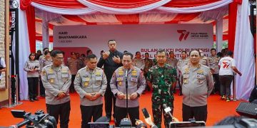 Kapolri Jenderal Listyo Sigit Prabowo pada kegiatan Bakti Sosial Polri Sambut HUT Bhayangkara ke-77 di Jakarta, Senin (19/06/2023). [Dok. Div Humas Polri]