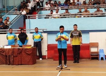 Kapolda Jambi saat membuka Buka Porprov Jambi Ke-XXIII dan Kapolda CUP di GOR Kota Baru, Selasa (20/06/2023). [Foto: Aurduri.com/Gea Erlanda]