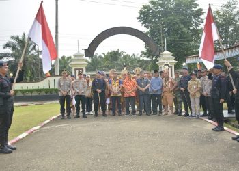 Kedatangan Suku Dayak rombongan Polda Jambi, di Mako Yon B Pelopor Satbrimobda di Kabupaten Merangin, Jumat (23/06/2023). [Foto: Humas Polda Jambi]
