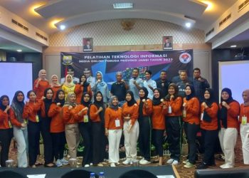 Peserta Pelatihan Teknologi Informasi Media Online Pemuda 2023 di Shang Ratu Hotel Jambi, Kamis (22/06/2023). [Dok. JMSI]