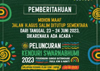 Flyer Imbuan penutupan jalan di lokasi Acara Kenduri SwarnaBhumi 2023. [Dok. Panitia Kenduri SwarnaBhumi 2023]