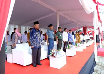 Wagub Sani saat menghadiri Jumbara PMR Nasional IX di Stadion Kalianda, Kabupaten Lampung Selatan Provinsi Lampung, Rabu (4/7/2022). [Foto: Diskominfo/Reno Setiawan]