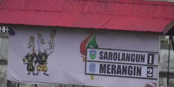 Papan skor untuk kemenangan Merangin 2-1 atas Sarolangun. [Foto: Aurduri.com/Reza]
