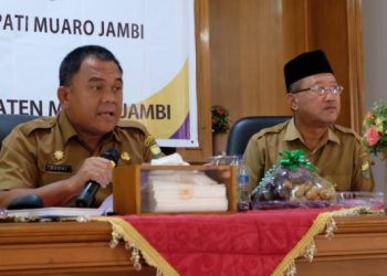 Rapat Koordinasi Penataan Aset Daerah di Ruang Nang Inang Kantor Bupati Muaro Jambi pada Selasa, 13 Juni 2023. [Foto: Diskominfo Muaro Jambi]