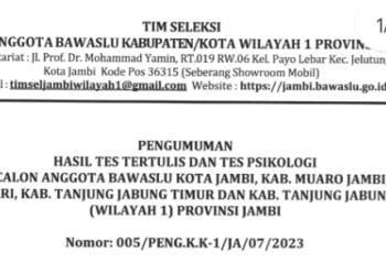 Surat edaran Bawaslu zona 1. [Dok. Bawaslu]