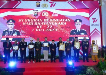 Syukuran Hari Bhayangkara ke-77 Tahun 2023 Polda Jambi bertempat di Hotel Ratu Convention Centre, Sabtu (01/07/2023). [Foto: Penrem 042/Gapu]