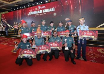 Prajurit Kodim 0419/Tanjab Raih Juara 3 Kategori TNI di Gedung Balai Samudera, Jakarta Utara, Rabu (12/7/2023). [Foto: Dispenad]