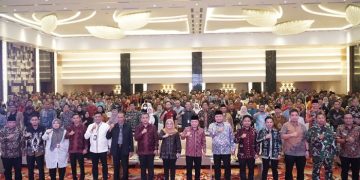 Rakornas pencegahan pelanggaran dan sengketa proses Pemilu 2024 di BW Luxury Hotel, Kota Jambi, Jumat (14/07/2023). [Foto: Riky Serampas]