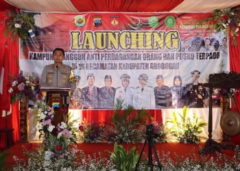 Kapolres Grobogan, AKBP Dedy Anung Kurniawan pada acara dilaunchingnya 19 kampung tangguh TPPO di wilayah Kabupaten Grobogan, Kamis (20/7/2023). [Foto: Humas Polres Grobogan]