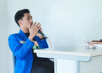 Ketua PKC PMII Lampung, Ahmad Hadi Baladi Ummah pada Konferwil NU di Lampung, Kamis (20/07/2023). [Foto: BITNews.id/Latif]