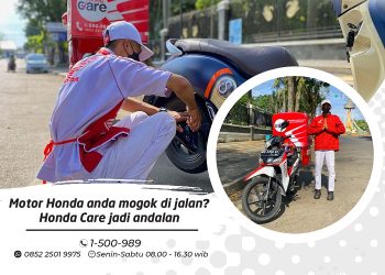 Layanan Honda Care saat menangani kendala sepeda motor konsumen di jalan Kota Jambi (22/07/2023). [Dok. sinsen]