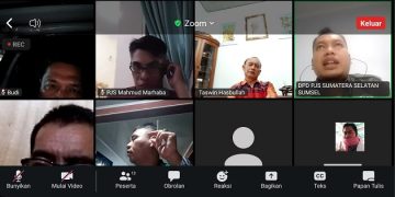 Foto suasana rapat DPP evaluasi persiapan pelaksanaan Rakernas melalui fasilitas zoom meeting, Senin (24/07/2023). [Dok. PJS]