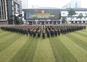 Kasad pada Acara Tradisi Penerimaan Paja Abit Akmil 2023 di Mabesad Jakarta, Rabu (26/7/2023). [Foto: Dispenad]
