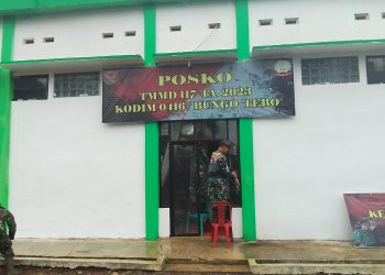 Persiapan Menyambut Tim Wasev Pusat di Desa Talang Silungko, Kabupaten Bungo, Senin (31/07/2023). [Foto: Penrem 042/Gapu]