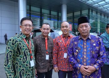 Wagub Sani usai mengikuti Temu Bisnis Tahap VI Indonesia Catalogue Expo and Forum (ICEF), yang berlangsung di Jakarta International Expo, Kemayoran Jakarta, Kamis (03/08/2023). [Foto: Diskominfo Provinsi Jambi/Richi Wahendry]