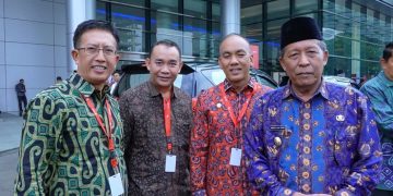 Wagub Sani usai mengikuti Temu Bisnis Tahap VI Indonesia Catalogue Expo and Forum (ICEF), yang berlangsung di Jakarta International Expo, Kemayoran Jakarta, Kamis (03/08/2023). [Foto: Diskominfo Provinsi Jambi/Richi Wahendry]