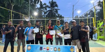 Desa Teluk Kulbi menggelar Turnamen Bola Voli Open Teluk Kulbi CUP 1 tahun 2023. [Foto: Latif]
