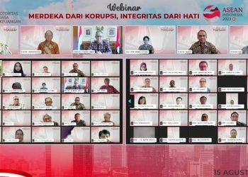 Webinar Merdeka dari Korupsi, Integritas Dari Hati yang digelar di Jakarta, Selasa (15/8) [Dok Humas OJK Jambi]